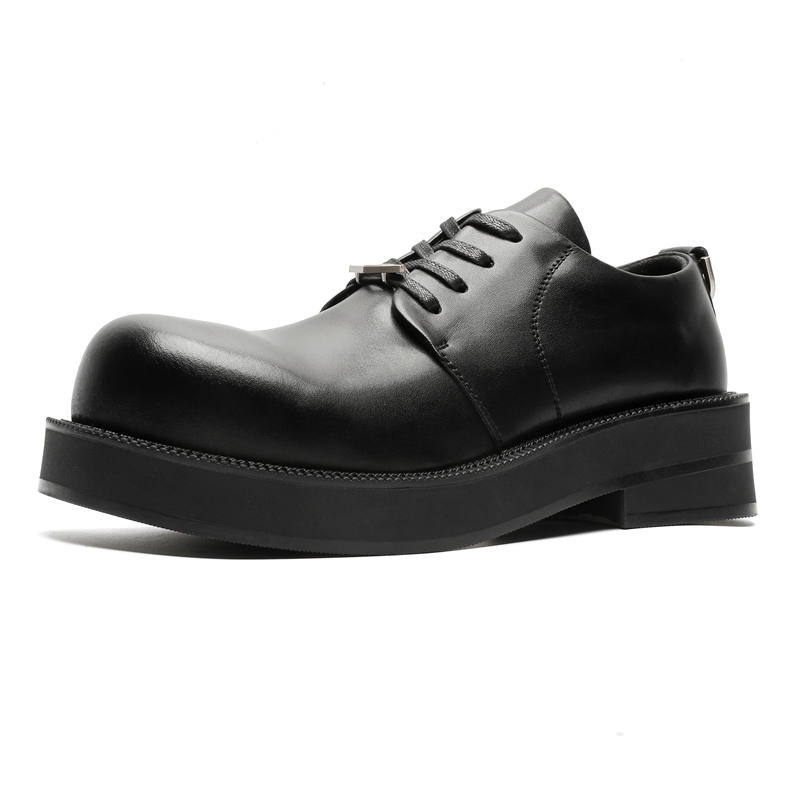 V05 Casual Leather Shoes Men's Low Top Black