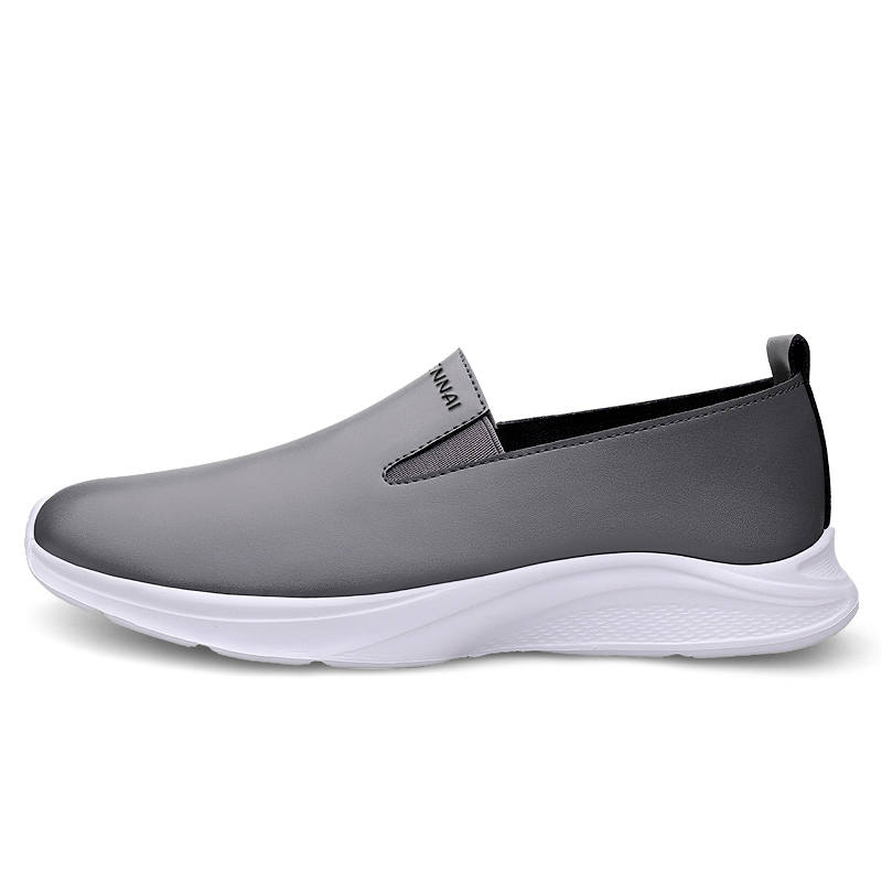 WENNAI Cow Split Leather Casual Shoes Men's Gray