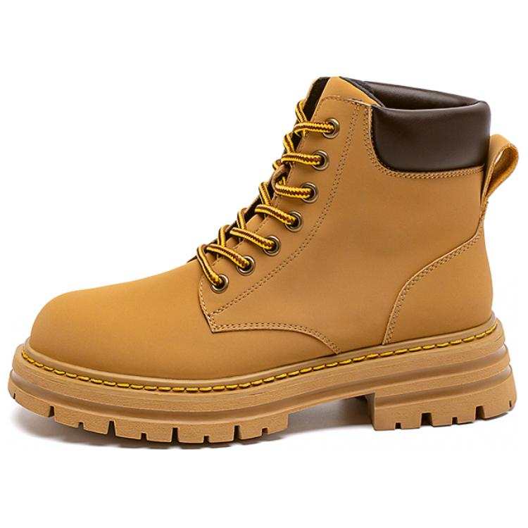 AGSDON AGSDON Cow Split Leather Short Combat Boots 2.5cm Women's Khaki