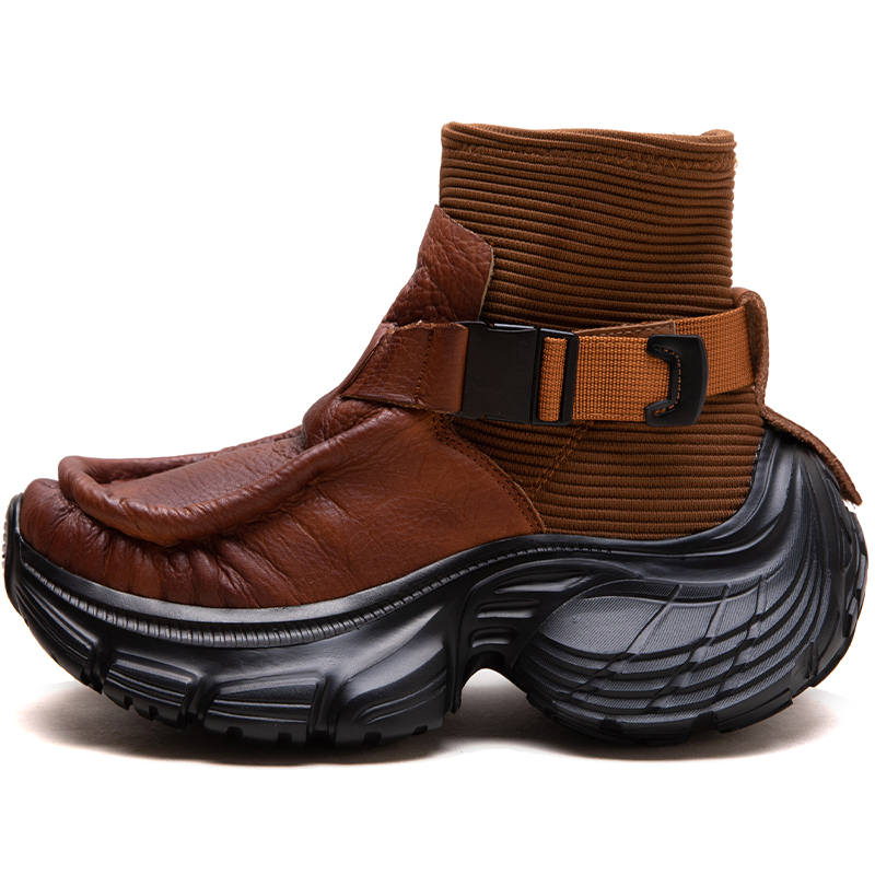 JIEZHOU Top Grain Cow Leather Ankle Boots Women's