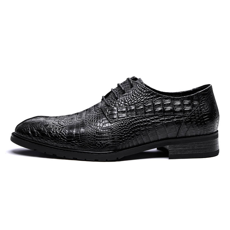 SHENGDAQISHI Cow Leather Dress Shoes Men's Black