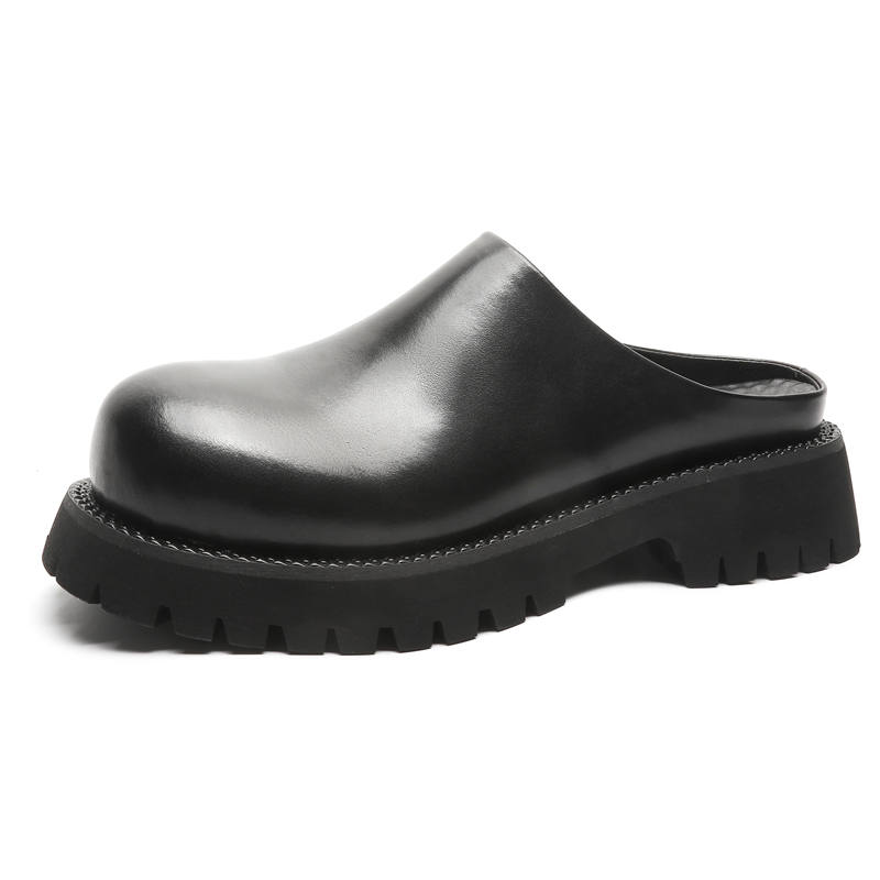 V05 Rubber Sole Abrasion Resistant Slip Resistant Closed Toe Slippers Men's Black