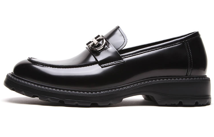 Satchi Top Grain Cow Leather Casual Leather Shoes Men's Black