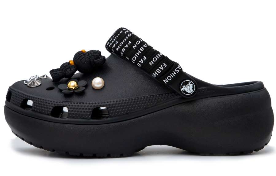 Crocs Crocs Classic Platform Clog Coiled Wire Doll, Cloud Clogs Women's Black