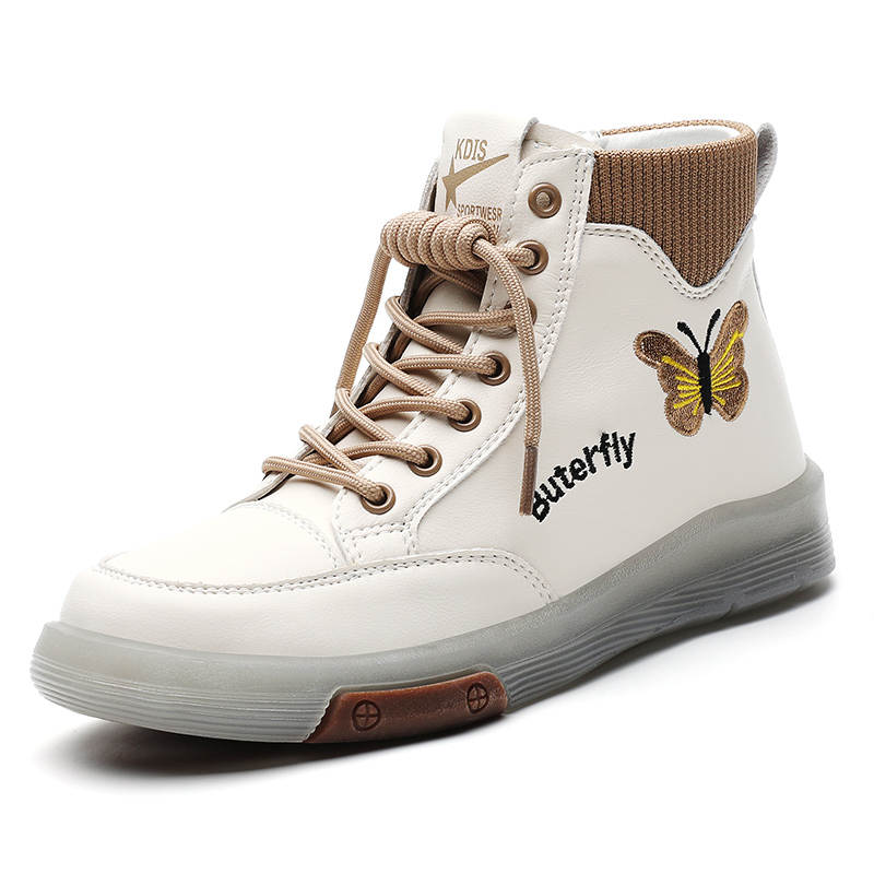 Reivantix Reivanti Synthetic Leather Short Combat Boots Women's Beige