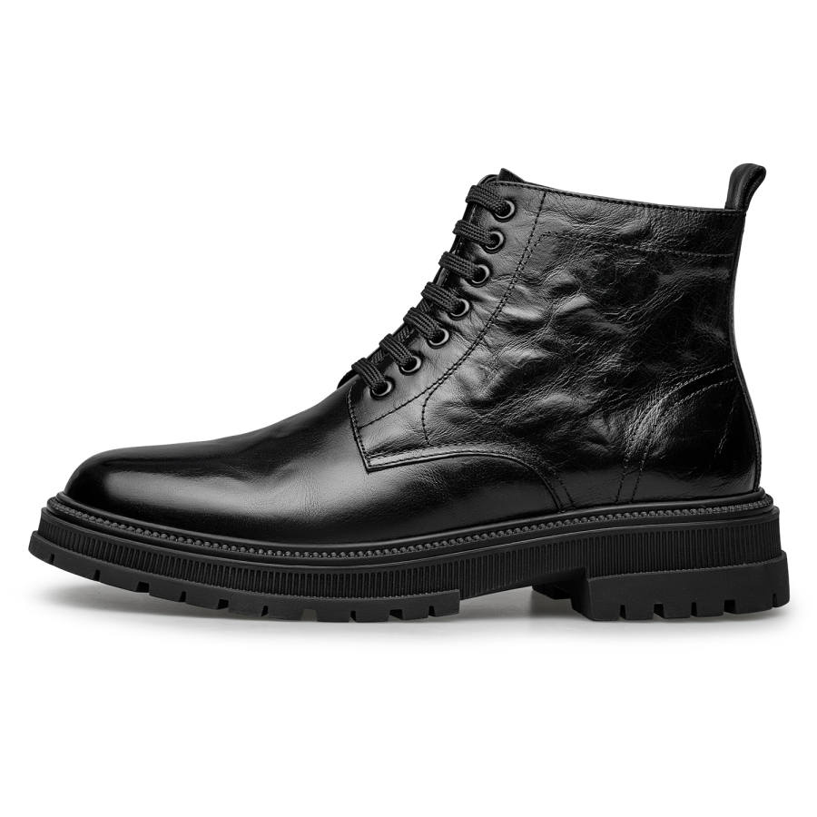 ZRO Zero Boundary Boots Top Grain Cow Leather Short Combat Boots Men's Black
