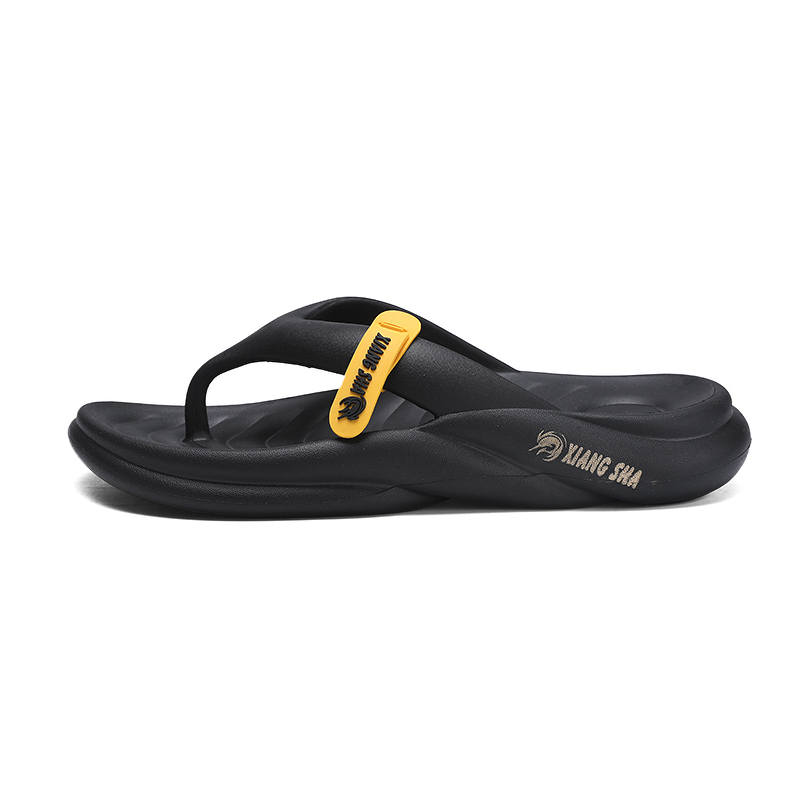 YINGLUNQISHI EVA Quiet Abrasion Resistant Flip Flops Men's Black