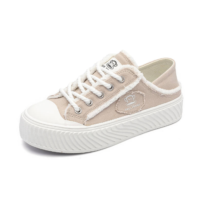 PAUL FRANK Abrasion Resistant Lightweight Breathable Coverage Slip Resistant Low top Canvas Shoes Women's Khaki