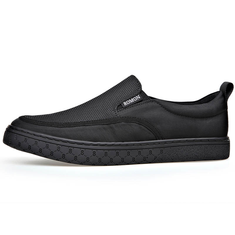 LUOMENG Men's Casual Shoes Men's Low Top Black/Khaki