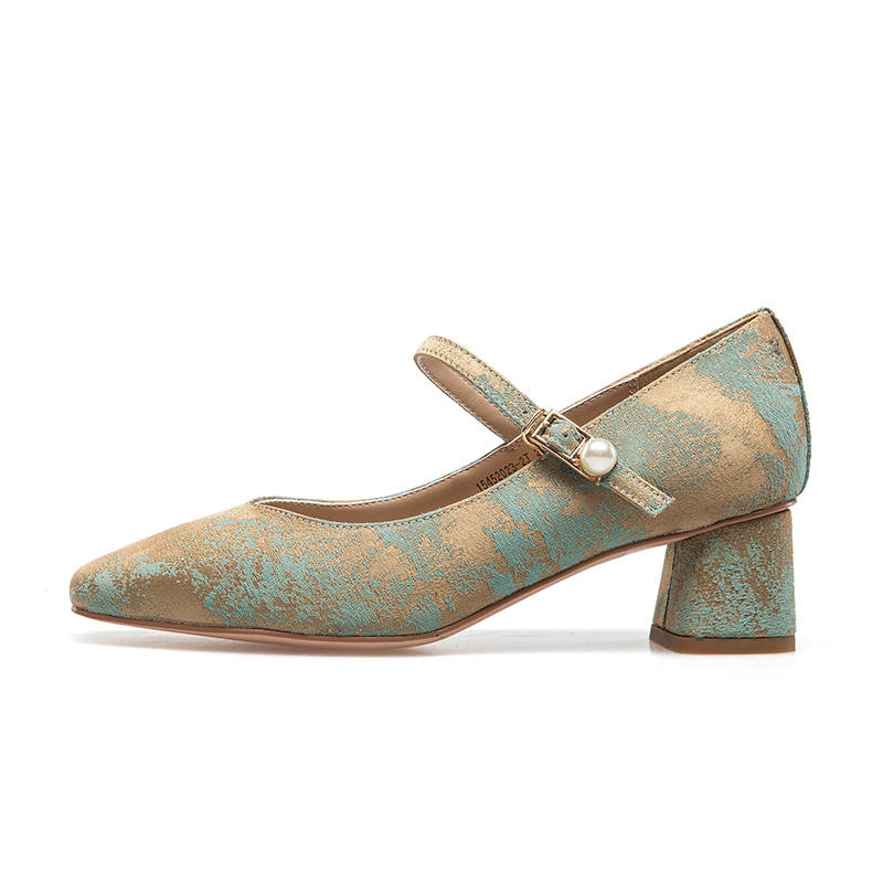 KANGNAI Mary Jane Shoes Women's Yellow/Green