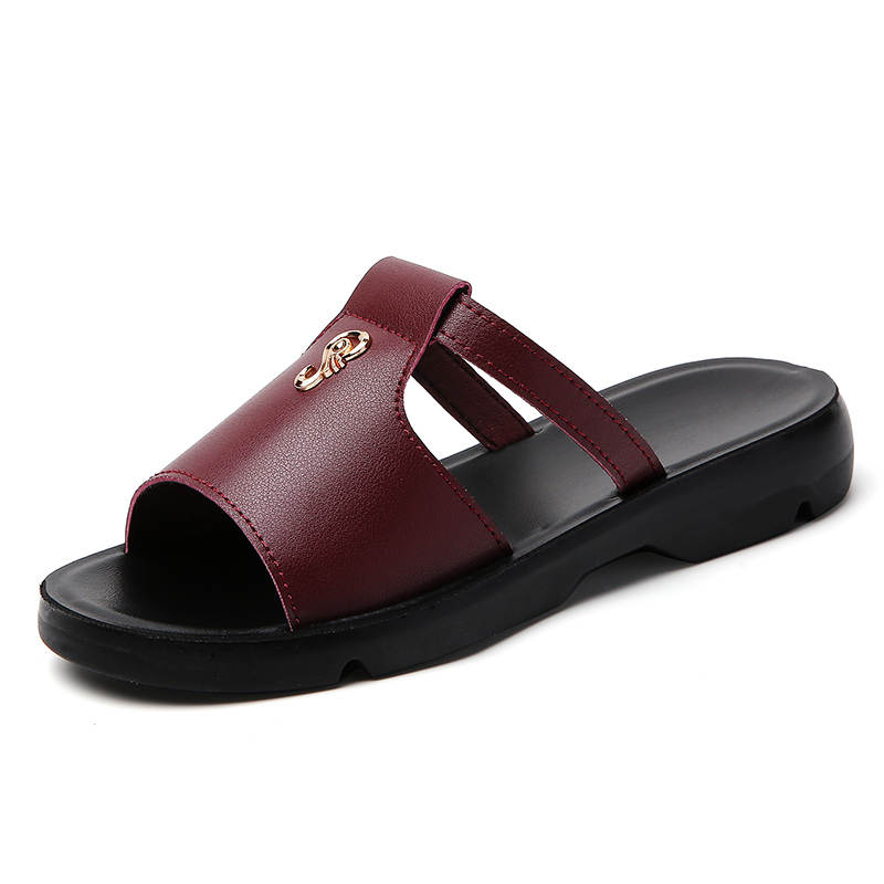 Reivantix Reivanti PU Polyurethane Slip Resistant Slide Slippers Women's Burgundy