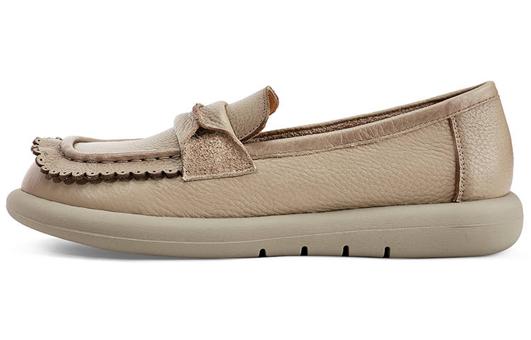 OCCAMAN Women's Casual Shoes Women's Low Top Beige/Brown