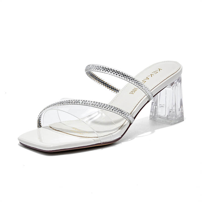 KEKAFU Rhinestone Slide Slippers Women's