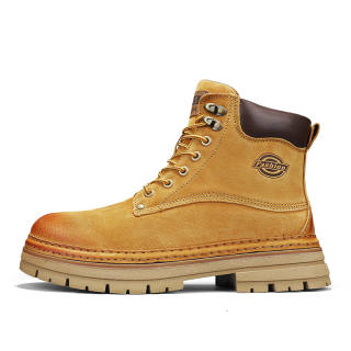DAISHUTOU Top Grain Pig Leather Short Combat Boots Unisex