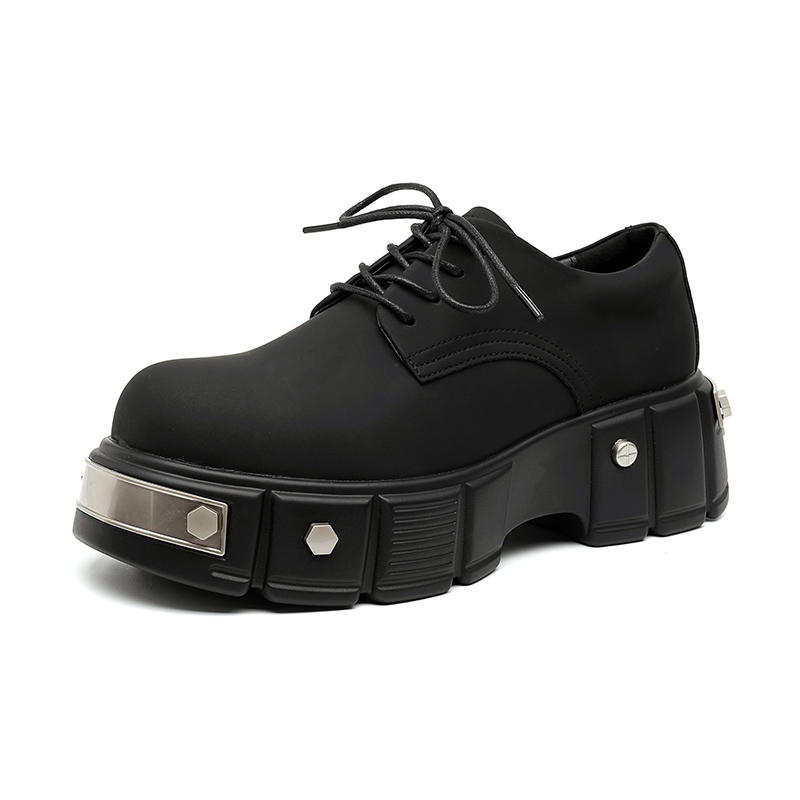 IZEIZIG IZEIZIG Cow Split Leather Casual Shoes Unisex Black