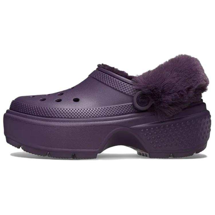 Crocs Crocs Stomp EVA Clogs Women's Deep Iris Purple Plush Section Non Detachable