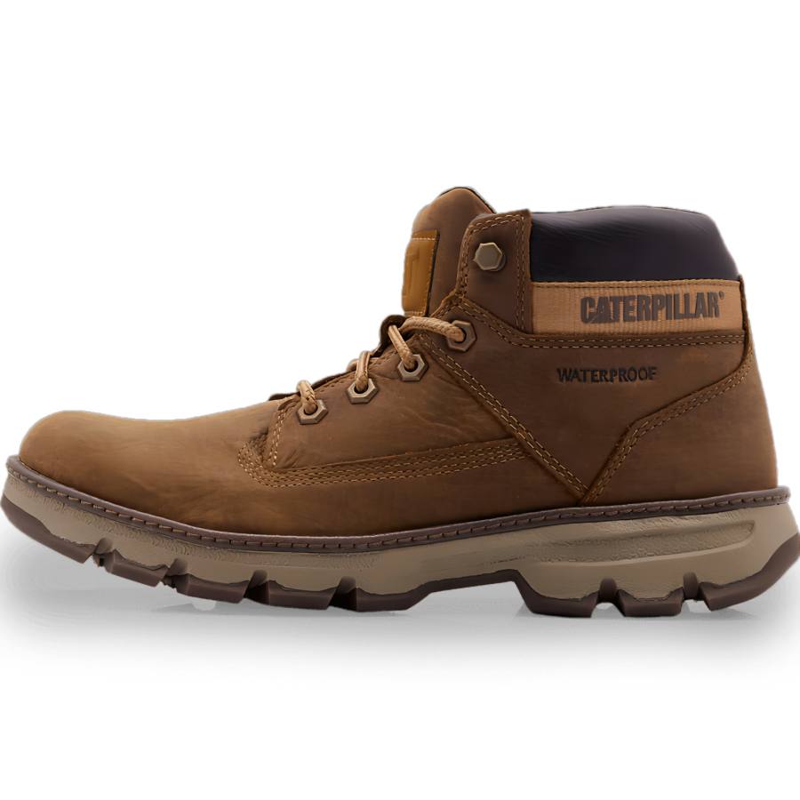 CAT Cow Leather Abrasion Resistant 13cm Outdoor Boots Men's Dark Brown