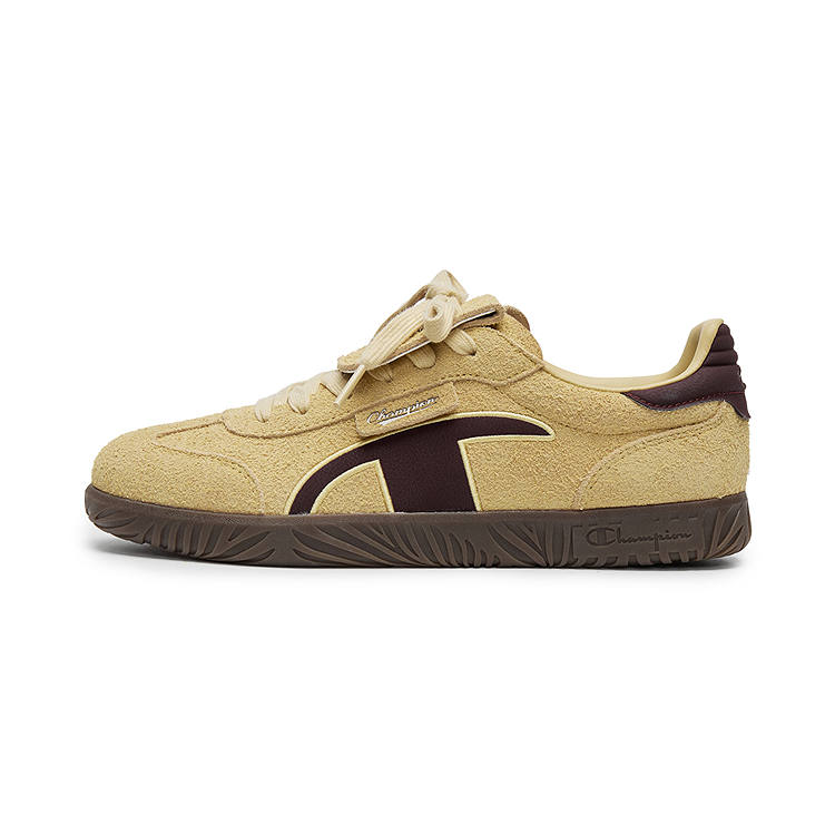 Champion T Head German Army Trainers Low top Skateboard Shoes Women's Resin Yellow/Burgundy