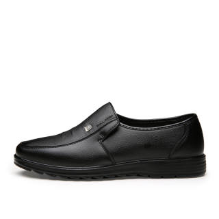 GONG NIU JU REN Microfiber Leather Casual Shoes Men's Black