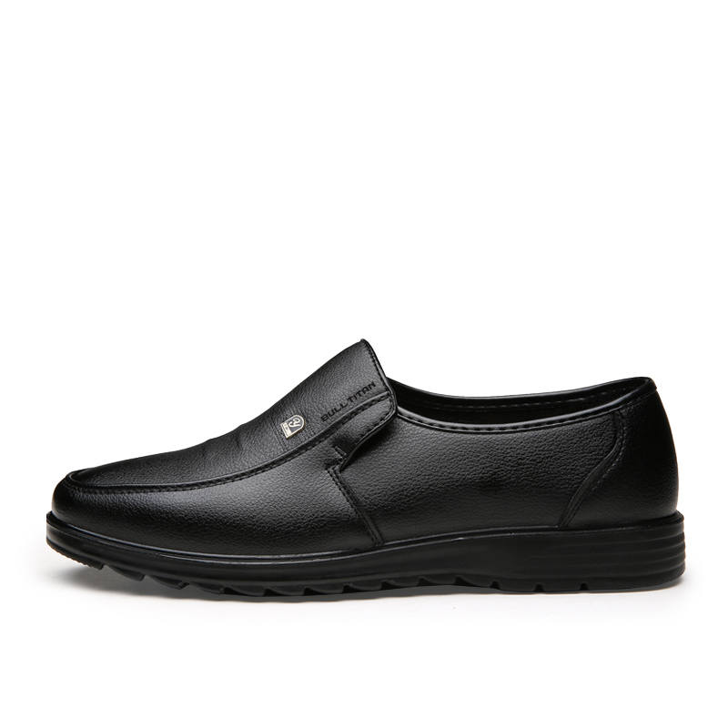 GONG NIU JU REN Microfiber Leather Casual Shoes Men's Black