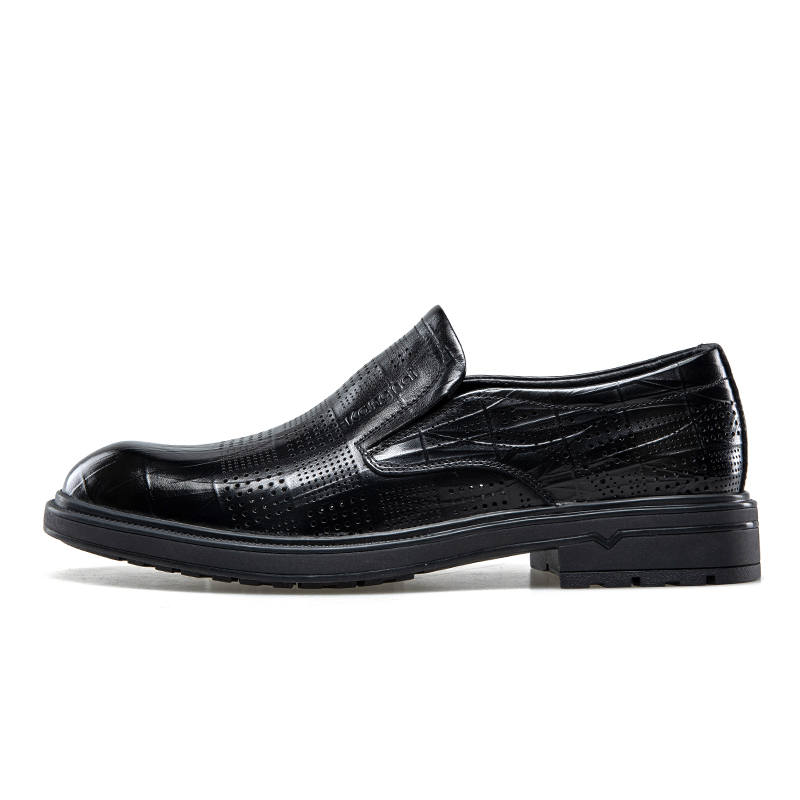 KANGNAI Cow Leather Casual Shoes Men's Black