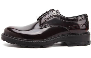 Satchi Casual Leather Shoes Men's Low Top Burgundy