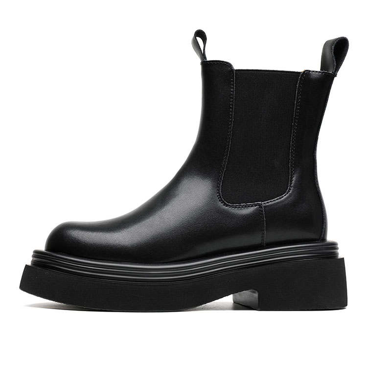 KAQIAODI Microfiber Leather Fleece Lined Thermal British Platform Height Increasing Fashion Versatile Knee High