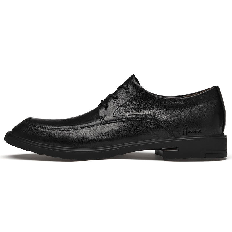 HAOXING Top Grain Cow Leather Dress Shoes Men's Black