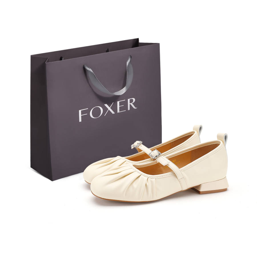 FOXER Mary Jane Shoes Women's Beige/Apricot