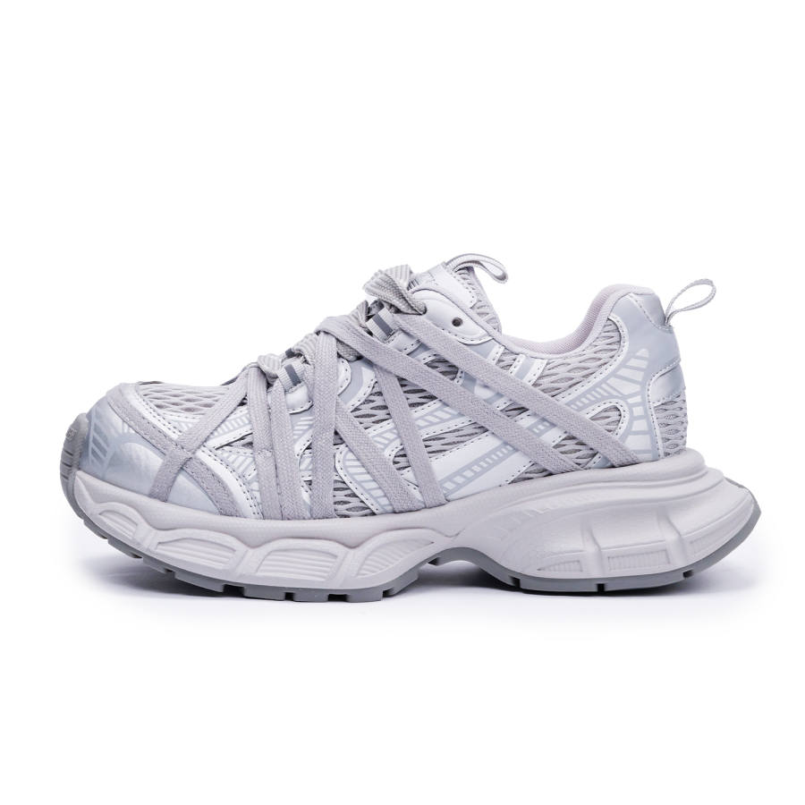 AUTOMOBILI LAMBORGHINI Chunky Sneakers Women's Low Top Silver