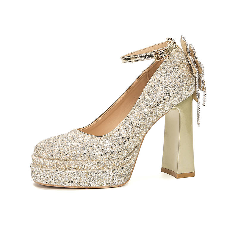 Bamiti Chunky Heel High Heels 11cm Women's