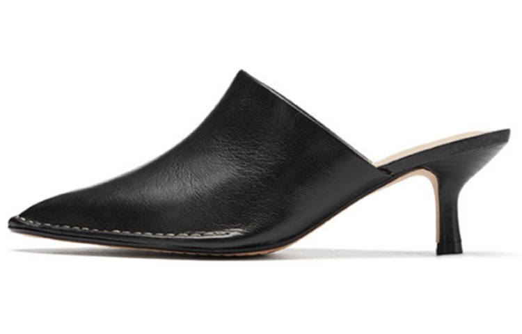 Clarks Sheepskin Slim Heel High Heels 5.5cm Women's Black