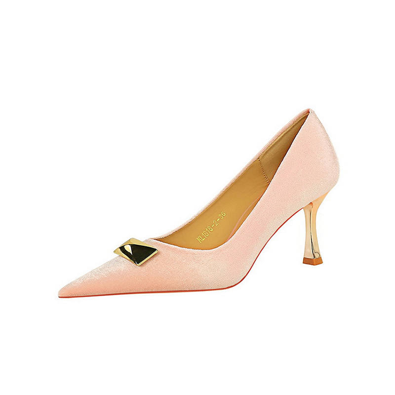 BIGTREE BIGTREE Suede Slim Heel High Heels Women's
