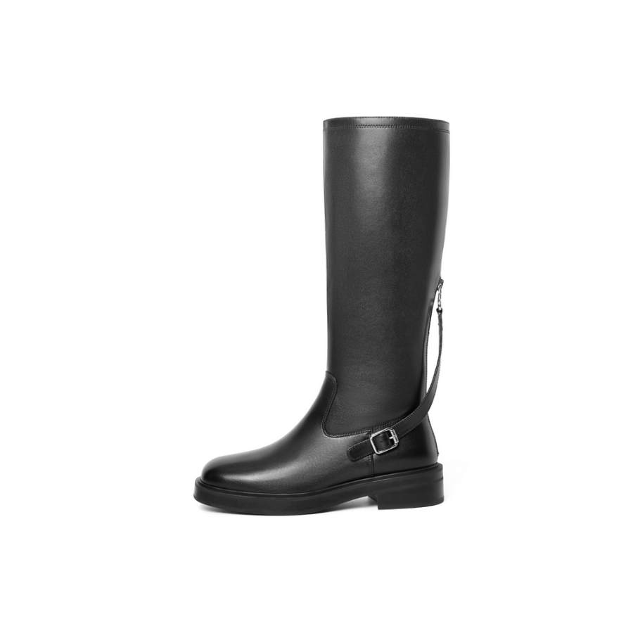 BELLE Cow Leather Knee high Boots 4cm Women's