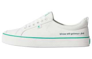 CARIUMA Canvas Abrasion Resistant Low top Skateboard Shoes Unisex White