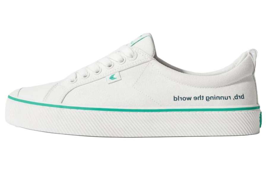 CARIUMA Canvas Abrasion Resistant Low top Skateboard Shoes Unisex White