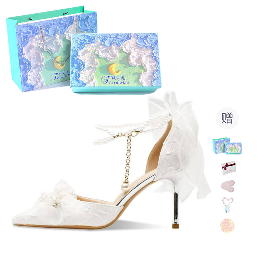 Feo Dvke Pu Slim Heel High Heels 6cm 8cm Women's Gift Box Set