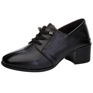 POOQ Cow Leather High Heels Women's Black