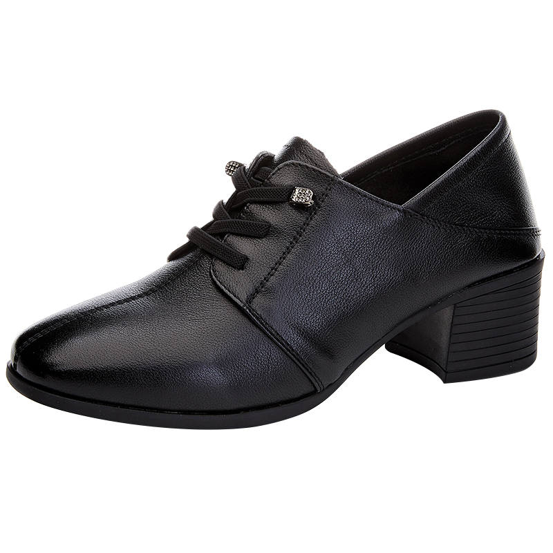 POOQ Cow Leather High Heels Women's Black
