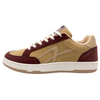 QIANJIN Synthetic Leather Slip Resistant Abrasion Resistant Mid top Skateboard Shoes Men's Coffee