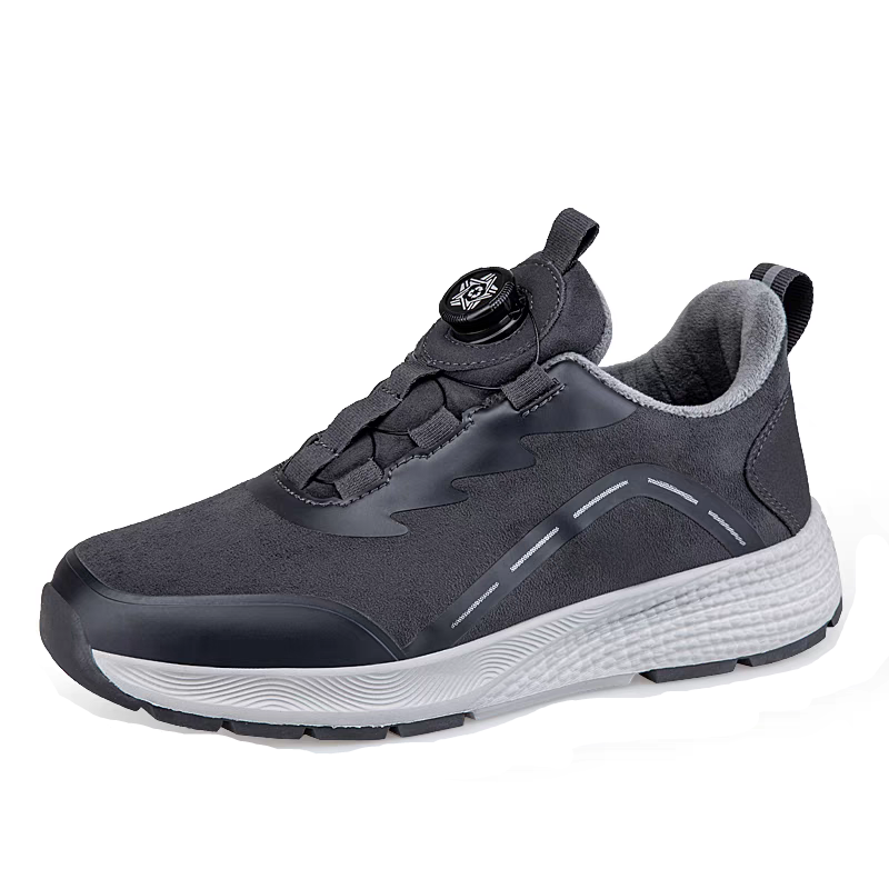 RONGSHI Winter Middle Aged Fleece Lined Outdoor Comfortable Soft Sole Walking Insulated Shoes Thermal