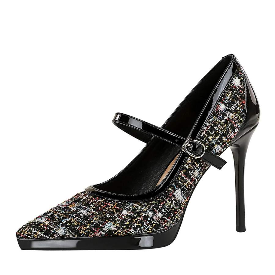 YAFEI XUANYU Artificial Leather Slim Heel High Heels 10.5cm Women's