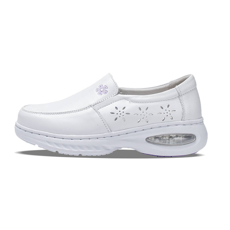FEIYING Top Grain Cow Leather Casual Shoes 3.5cm Women's White