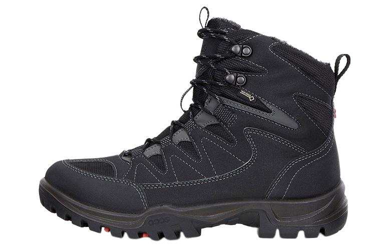 Ecco Top Grain Cow Leather Thermal Waterproof Slip Resistant Short Ankle Boots Men's Black