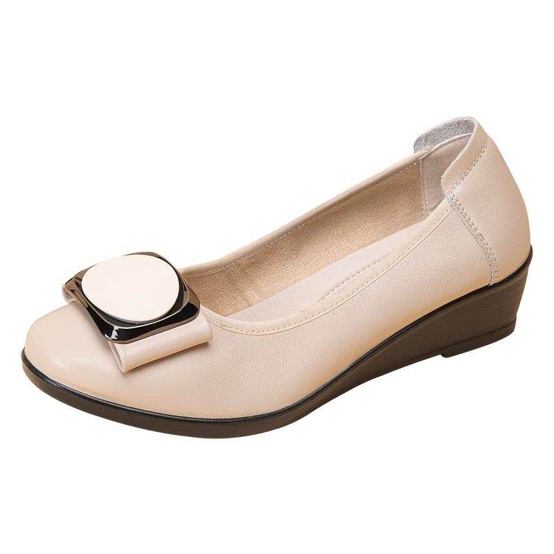 RED DRAGONFLY Cow Leather Casual Shoes Women's Beige