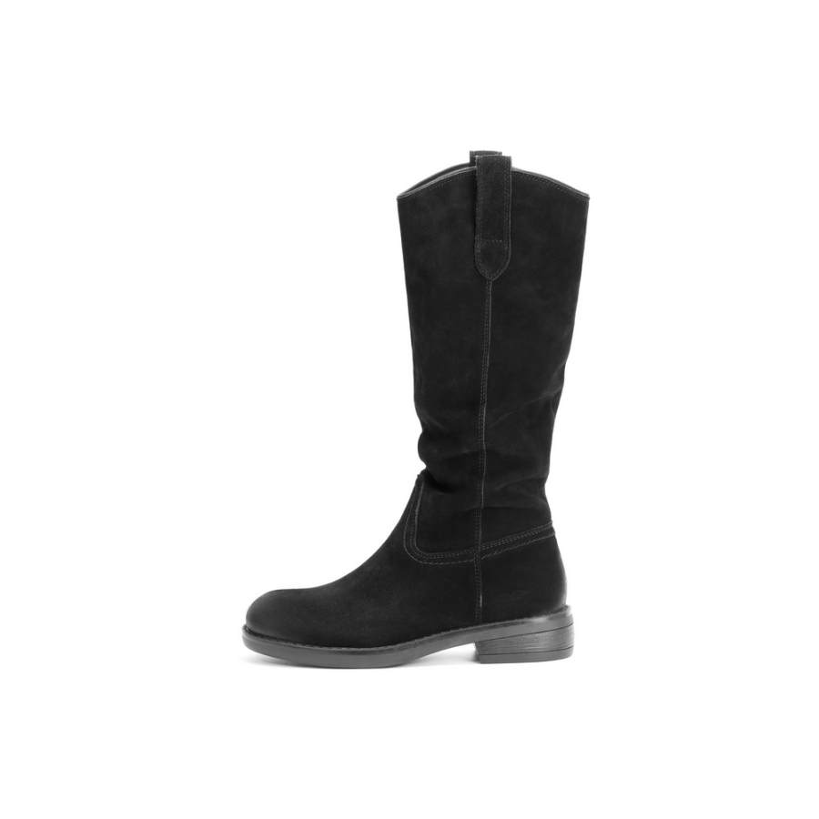 BELLE Cow Split Leather Knee high Boots 3cm Women's