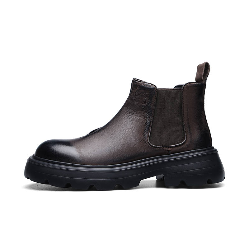 PARDASAUL Cow Leather Short Chelsea Boots Men's Brown