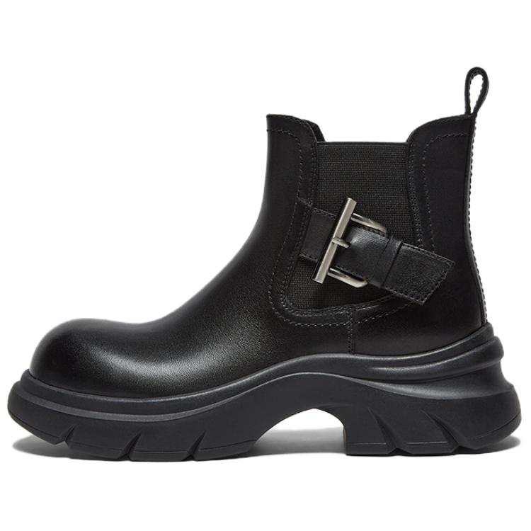 BASTO Cow Leather Fleece Lined Fashion Individual Comfortable And Trendy Short Chelsea Boots Women's