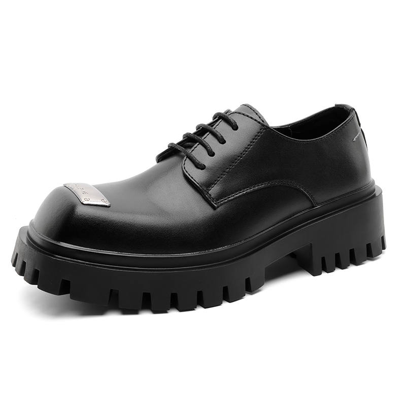 V05 Casual Leather Shoes Men's Low Top Black