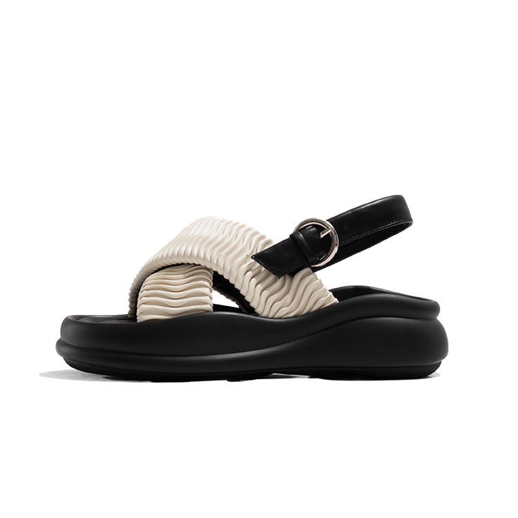 LAOMIAO Beach Sandals Women's White/Silver/Black